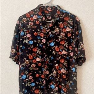 Urban Outfitters floral button down short sleeve top